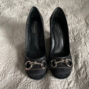 Coach black wedges - size 8.5